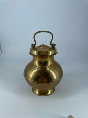 Vintage Brass Holy Water Pot w/ Lid